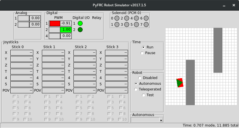 Screenshot of pyfrc simulator